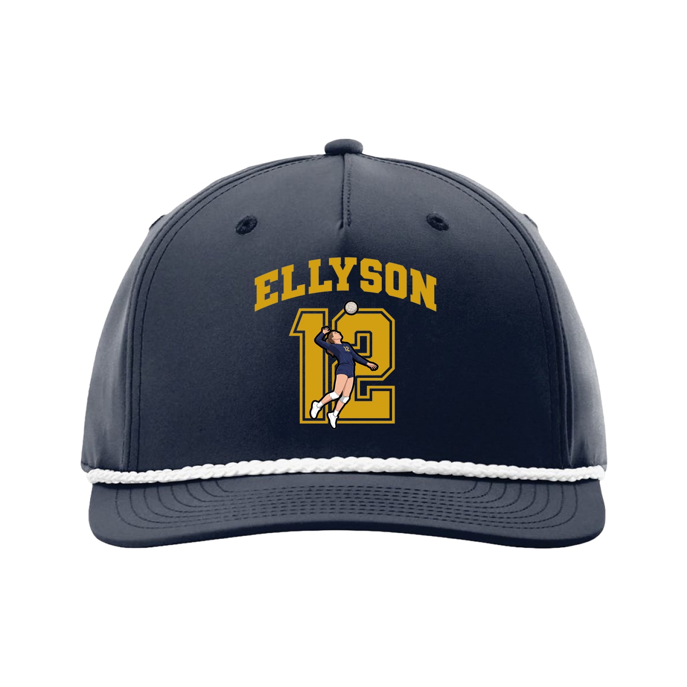 Five-Panel Classic Rope Cap — Number in Navy