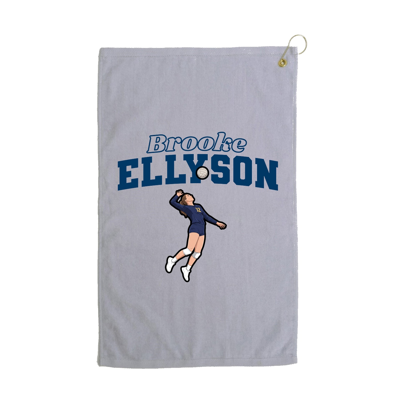 Golf Towel — Name Arch in Grey