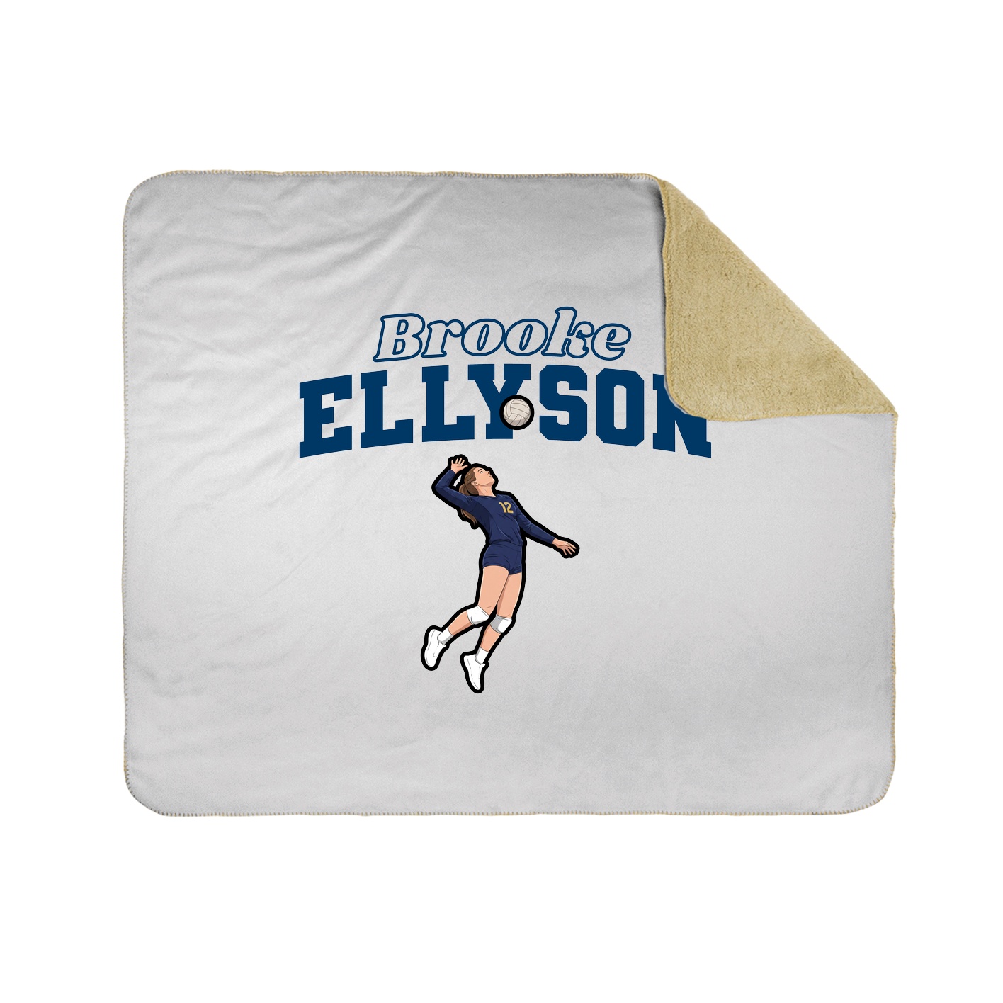Throw Blanket — Name Arch in White