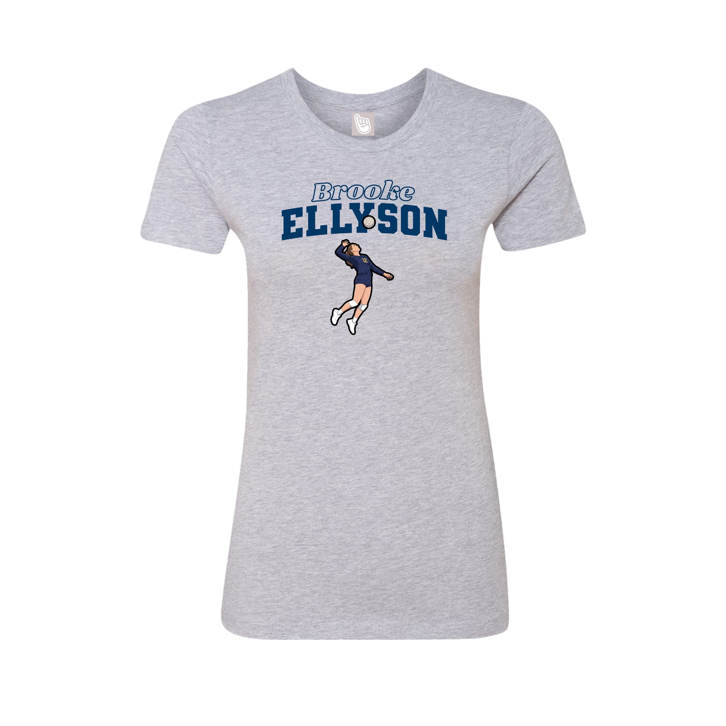 Fitted Women's Tee — Name Arch in Grey