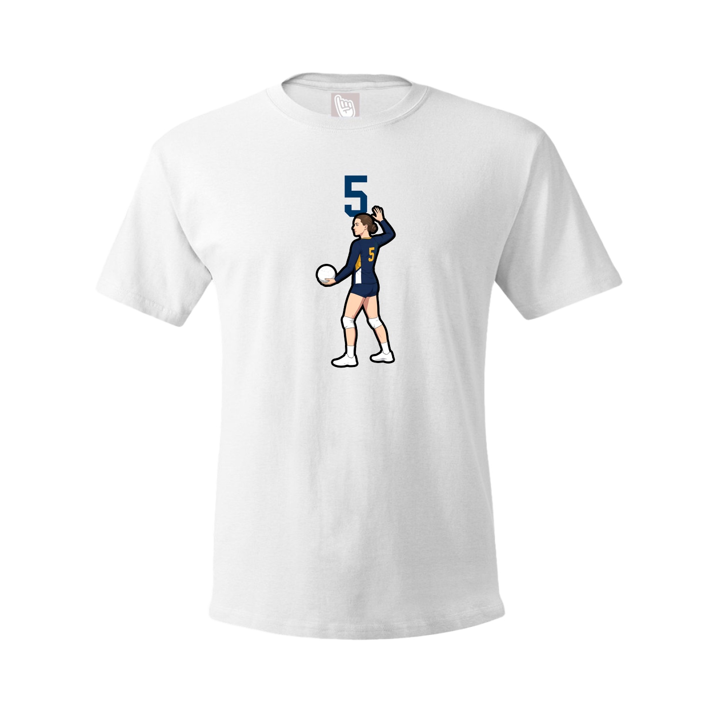 Youth Tee — Number Top in White