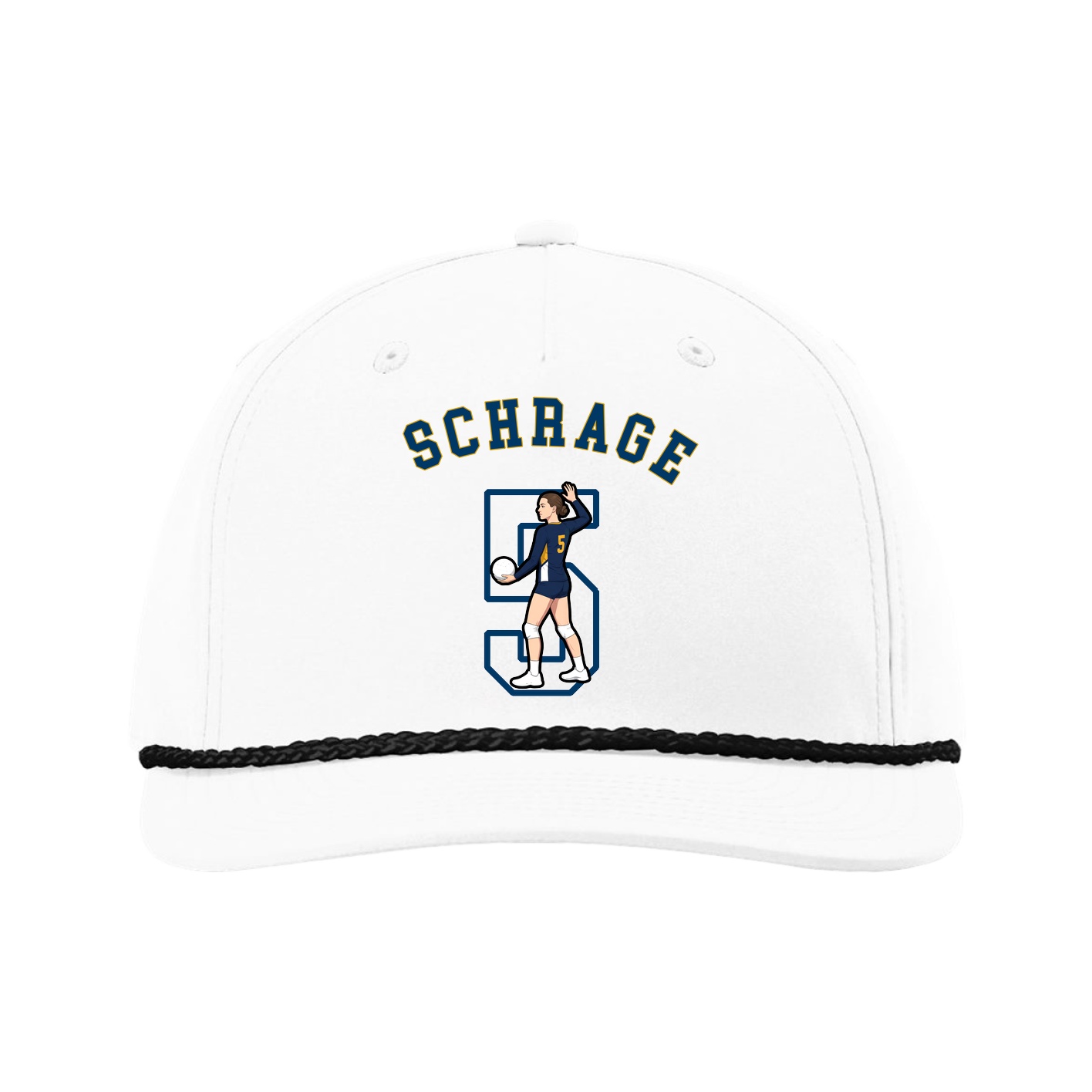 Five-Panel Classic Rope Cap — Shirsey Arch in White