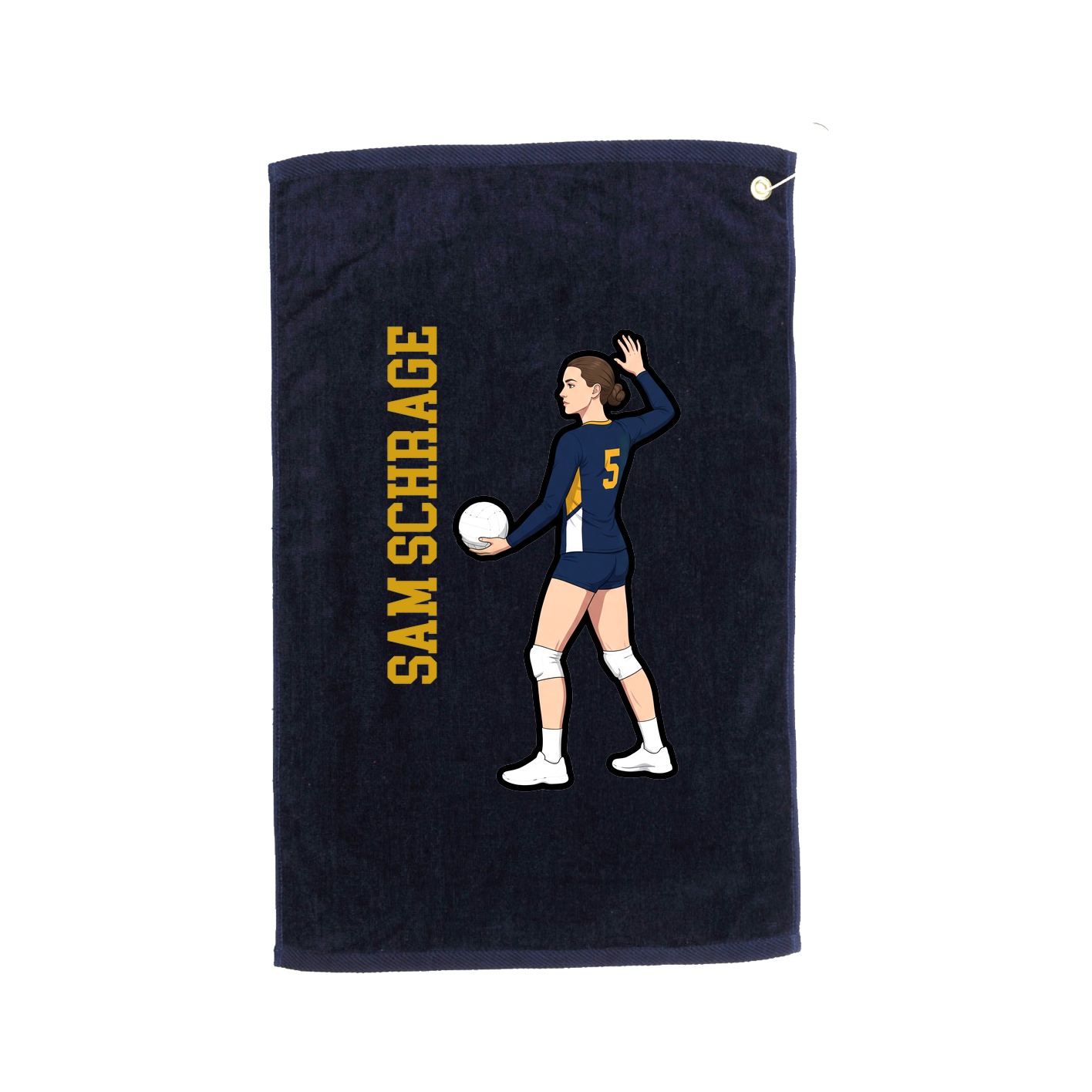 Golf Towel — Name Vertical in Navy