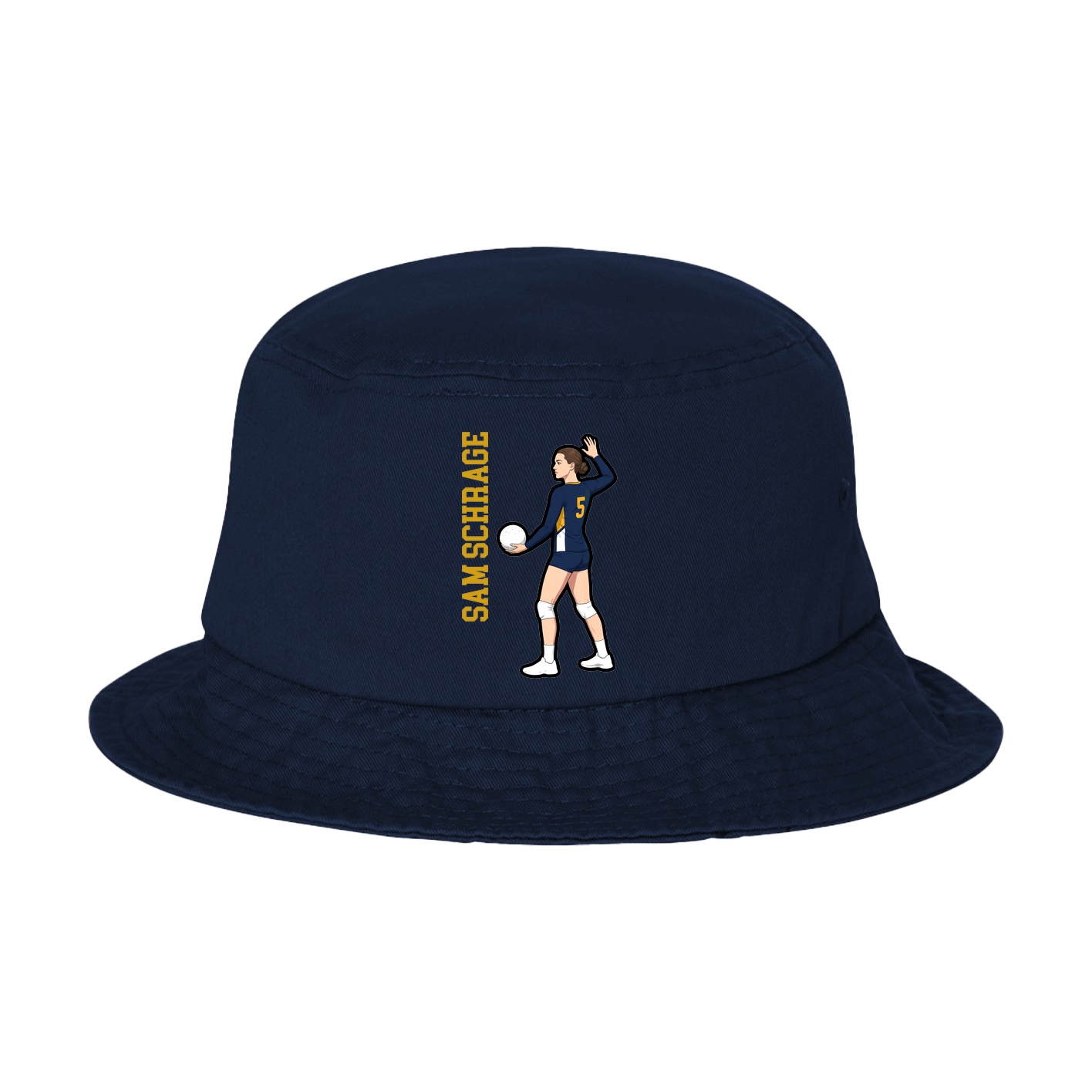 Bucket Cap — Name Vertical in Navy