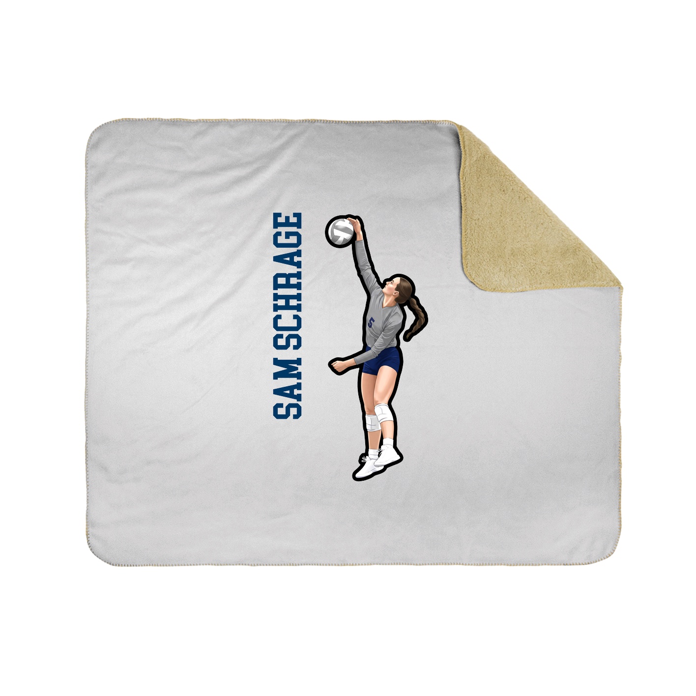 Throw Blanket — Name Vertical in White