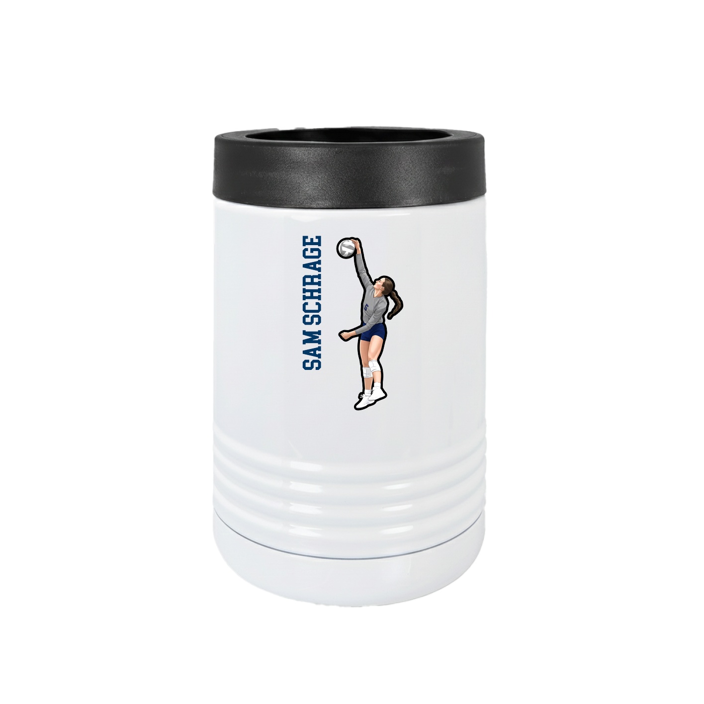 Beverage Holder — Name Vertical in White