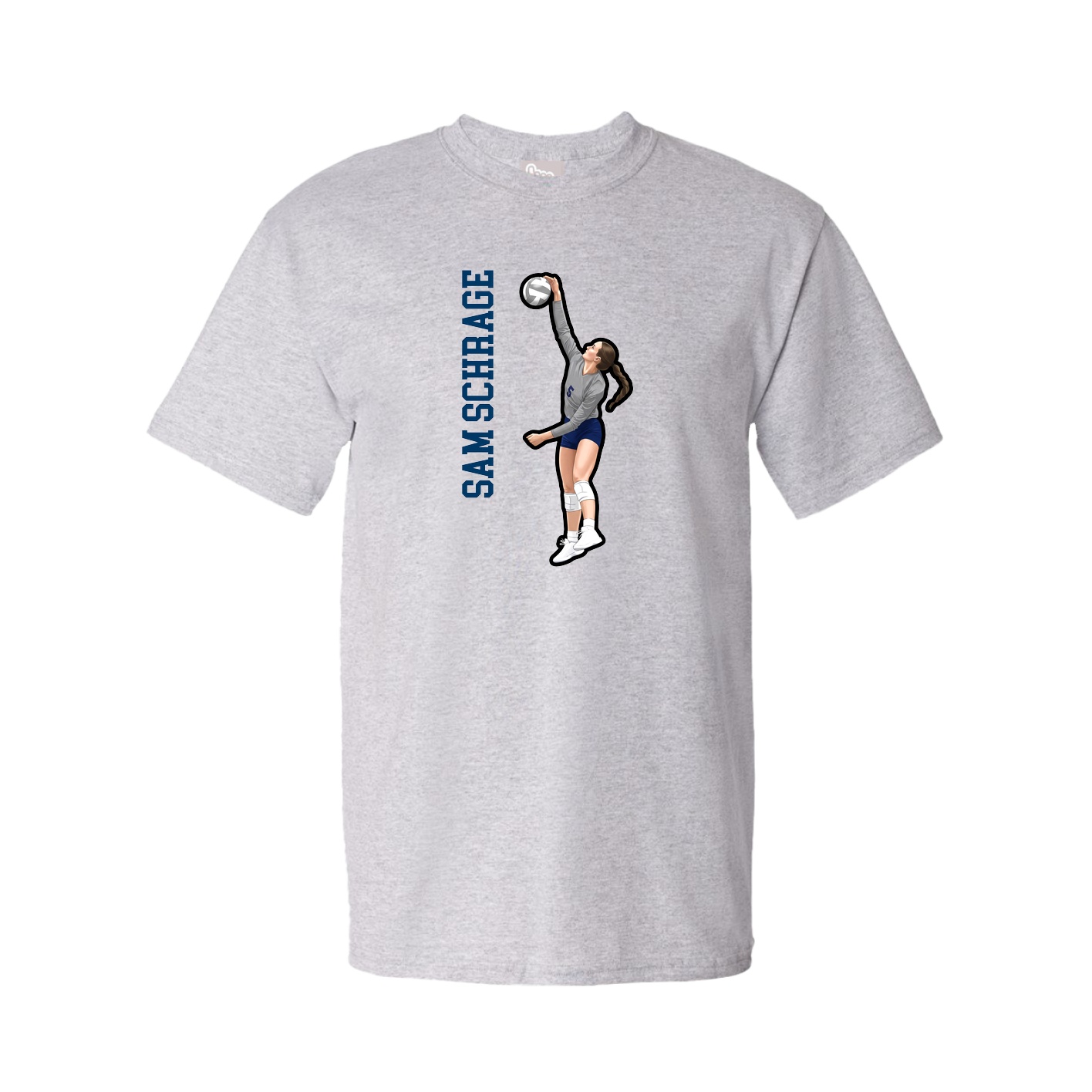 Youth Tee — Name Vertical in Grey
