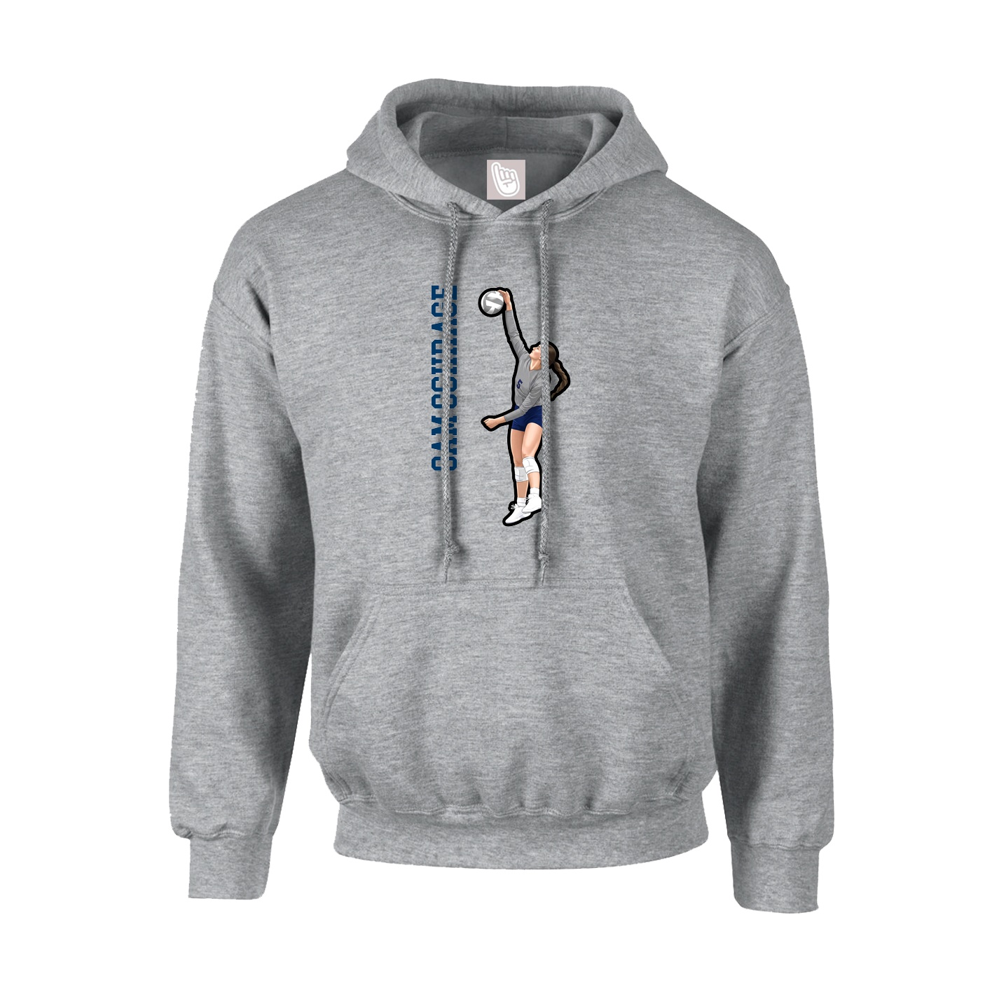 Youth Hoodie — Name Vertical in Grey