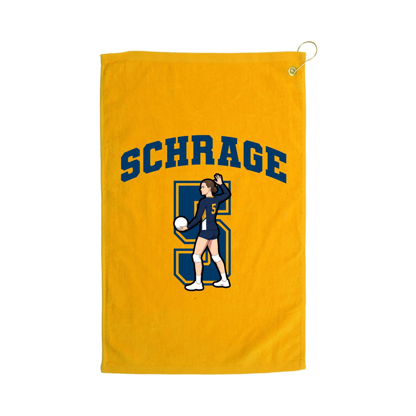 Golf Towel — Number in Gold