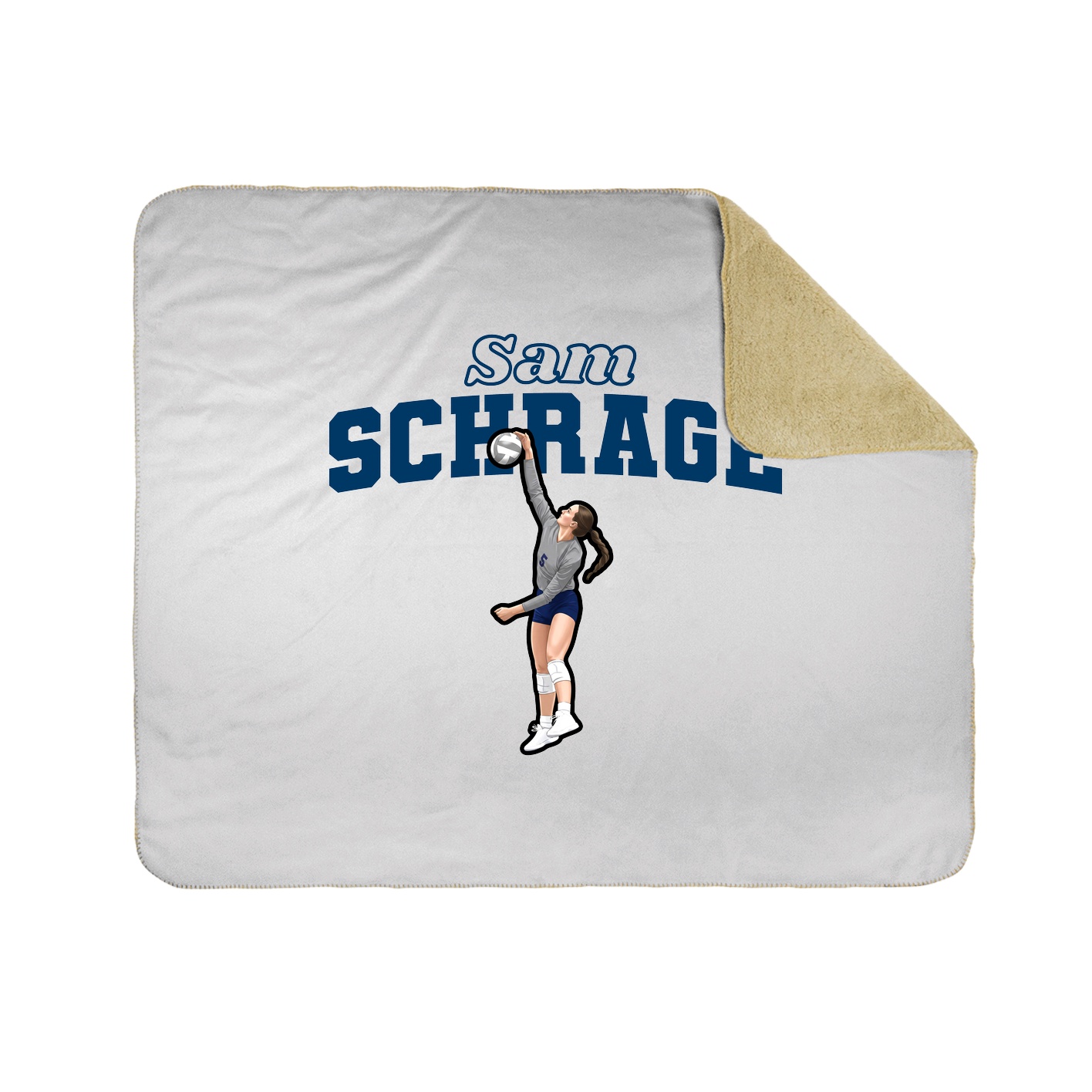 Throw Blanket — Name Arch in White