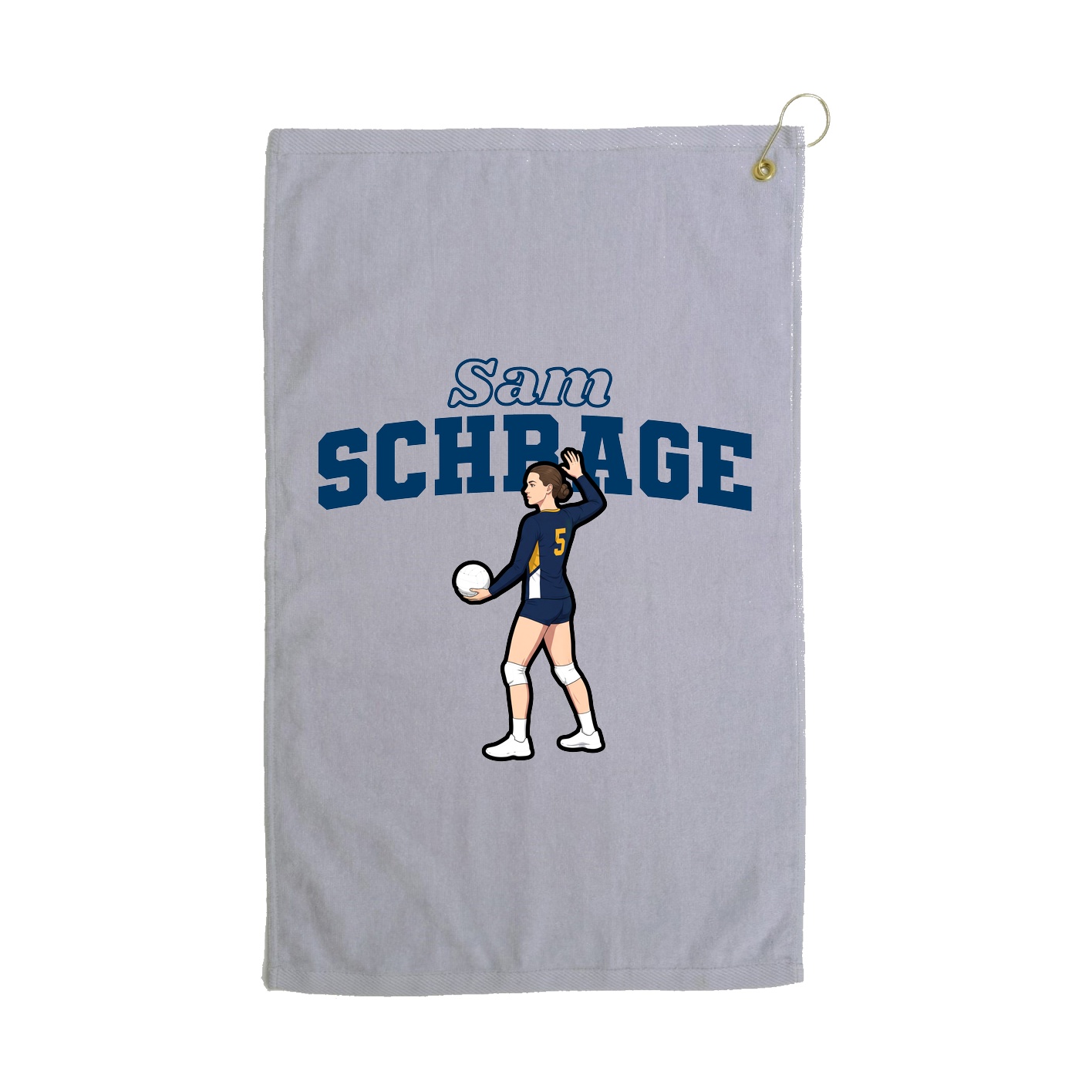 Golf Towel — Name Arch in Grey
