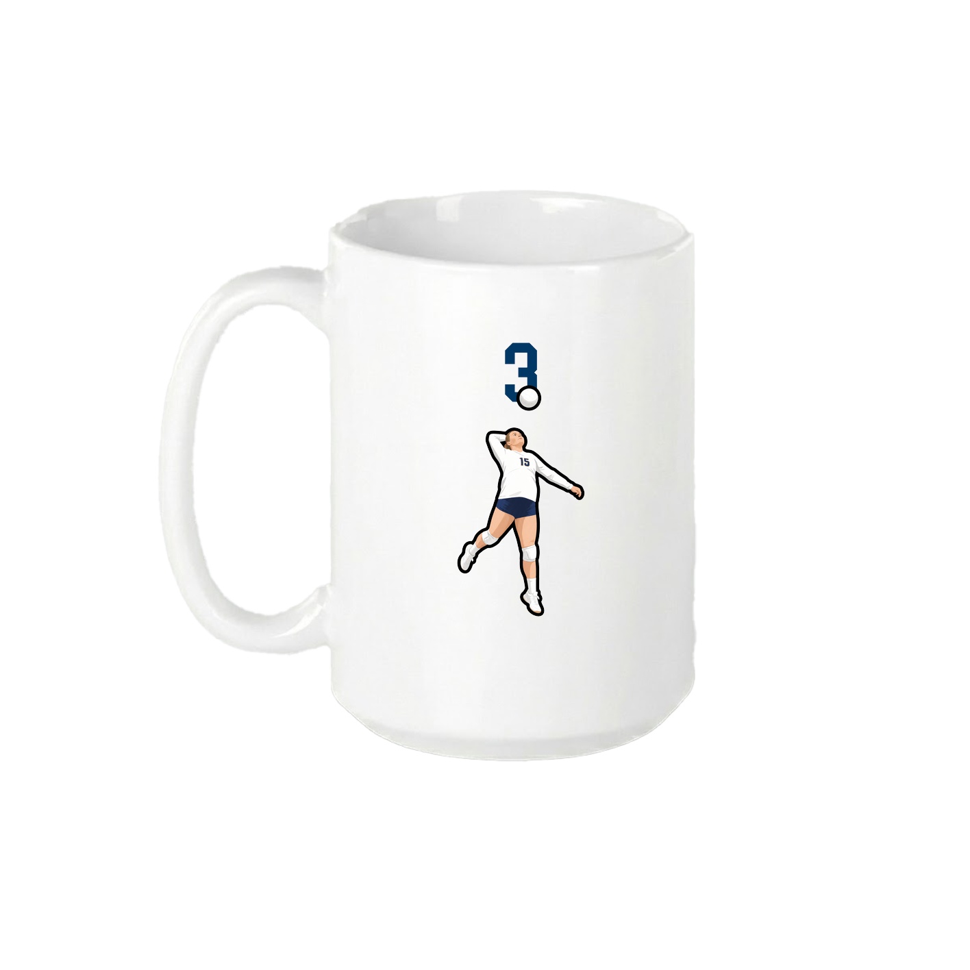 15oz Coffee Mug — Number Top in White