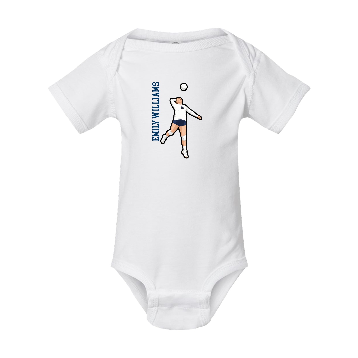Baby Onesie — Name Vertical in White