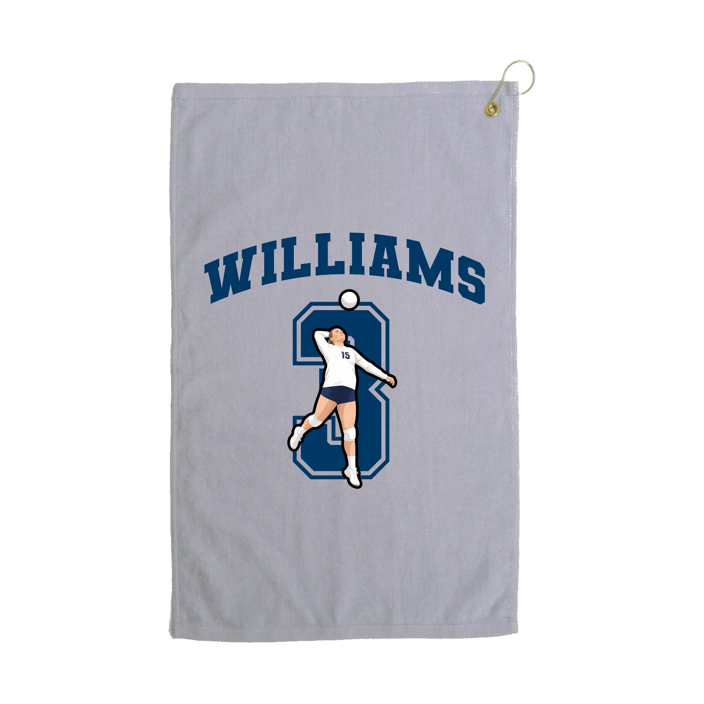 Golf Towel — Number in Grey