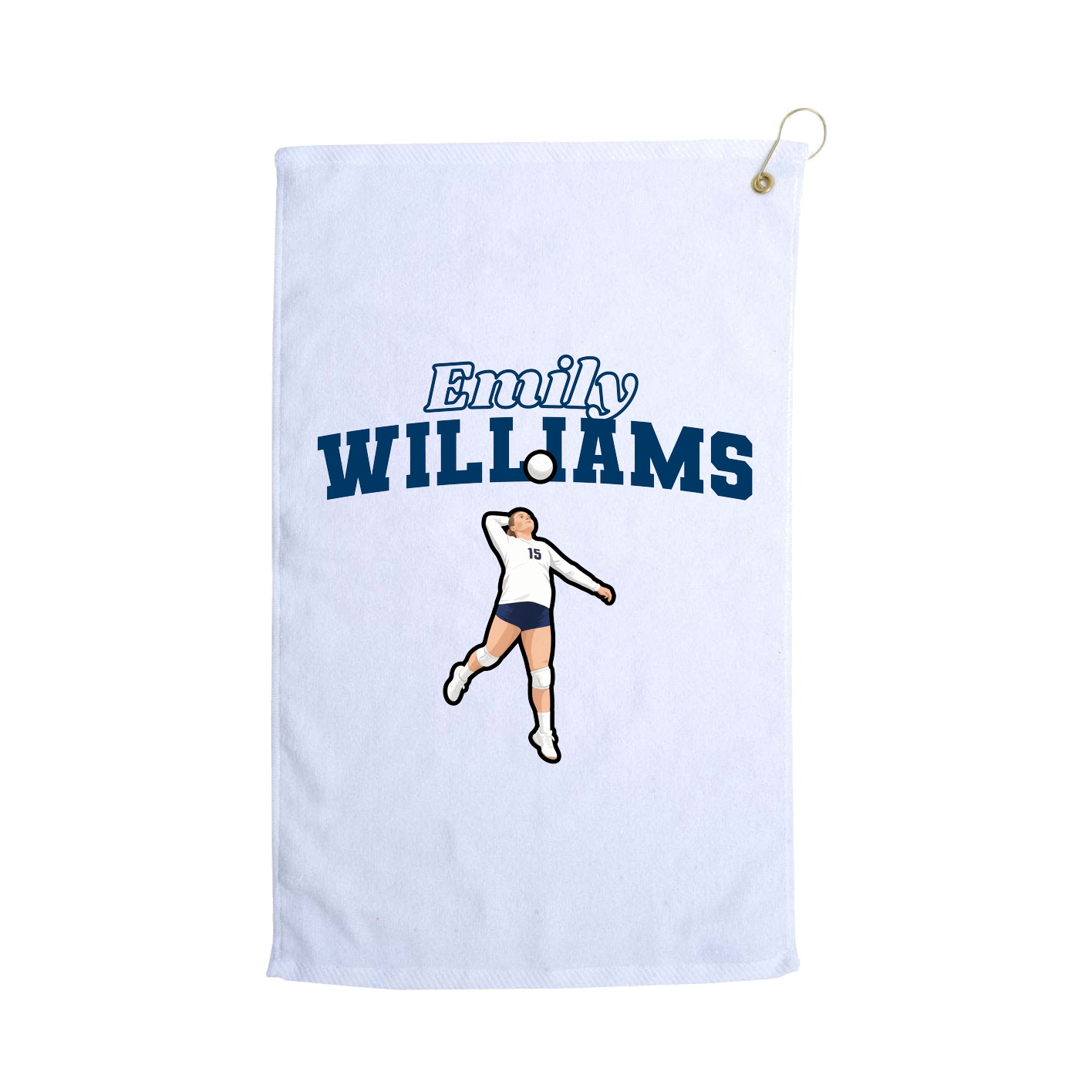 Golf Towel — Name Arch in White