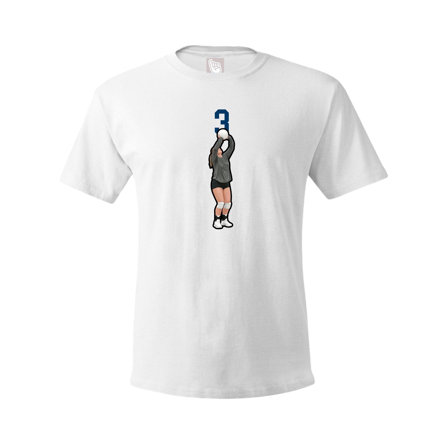 Youth Tee — Number Top in White