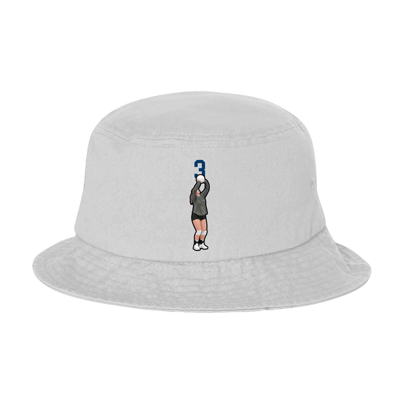 Bucket Cap — Number Top in White