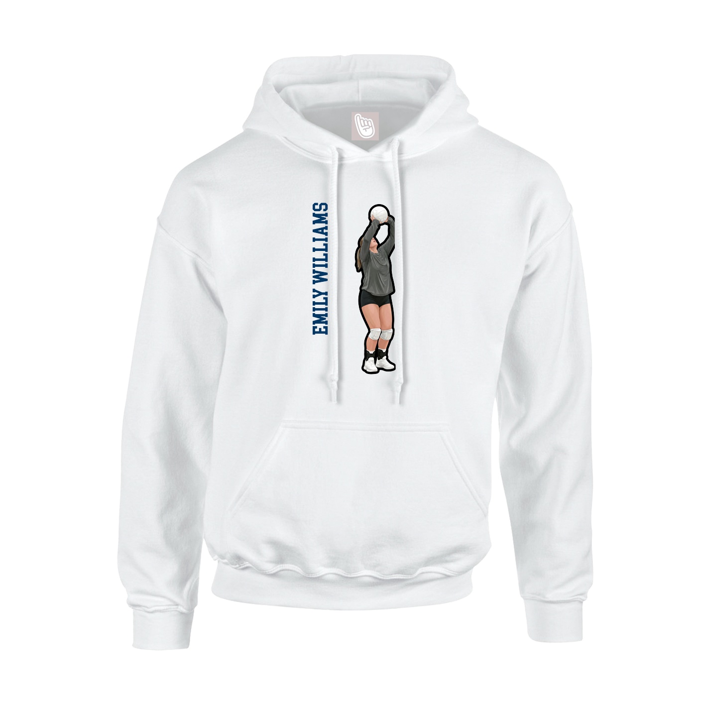 Hoodie — Name Vertical in White