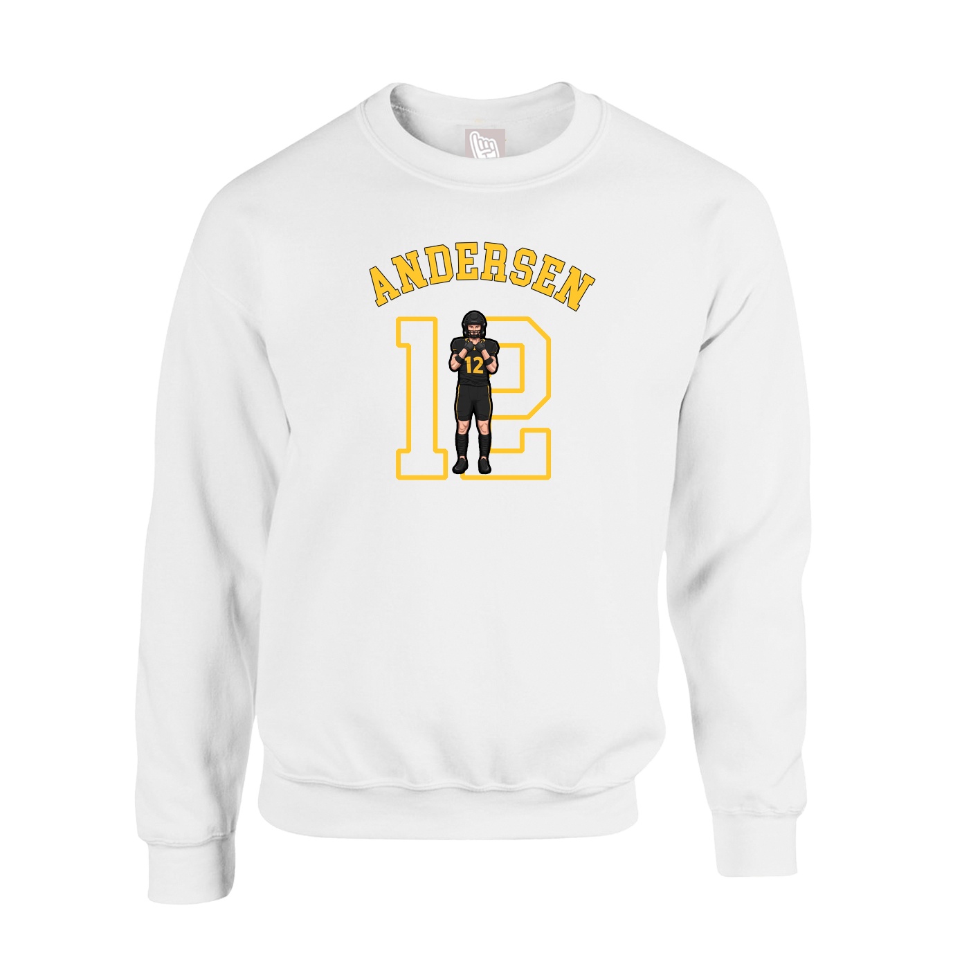 Fleece Crew — Shirsey Arch in White