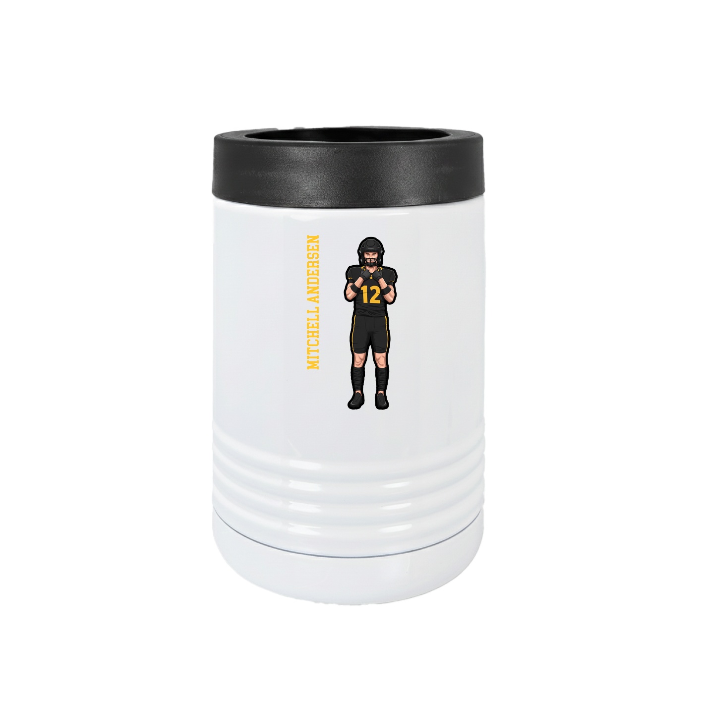 Beverage Holder — Name Vertical in White