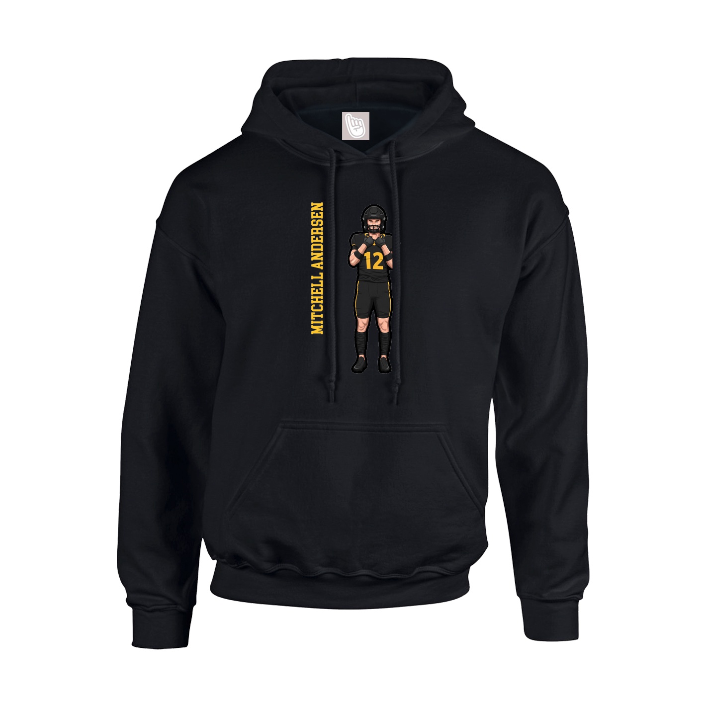 Hoodie — Name Vertical in Black