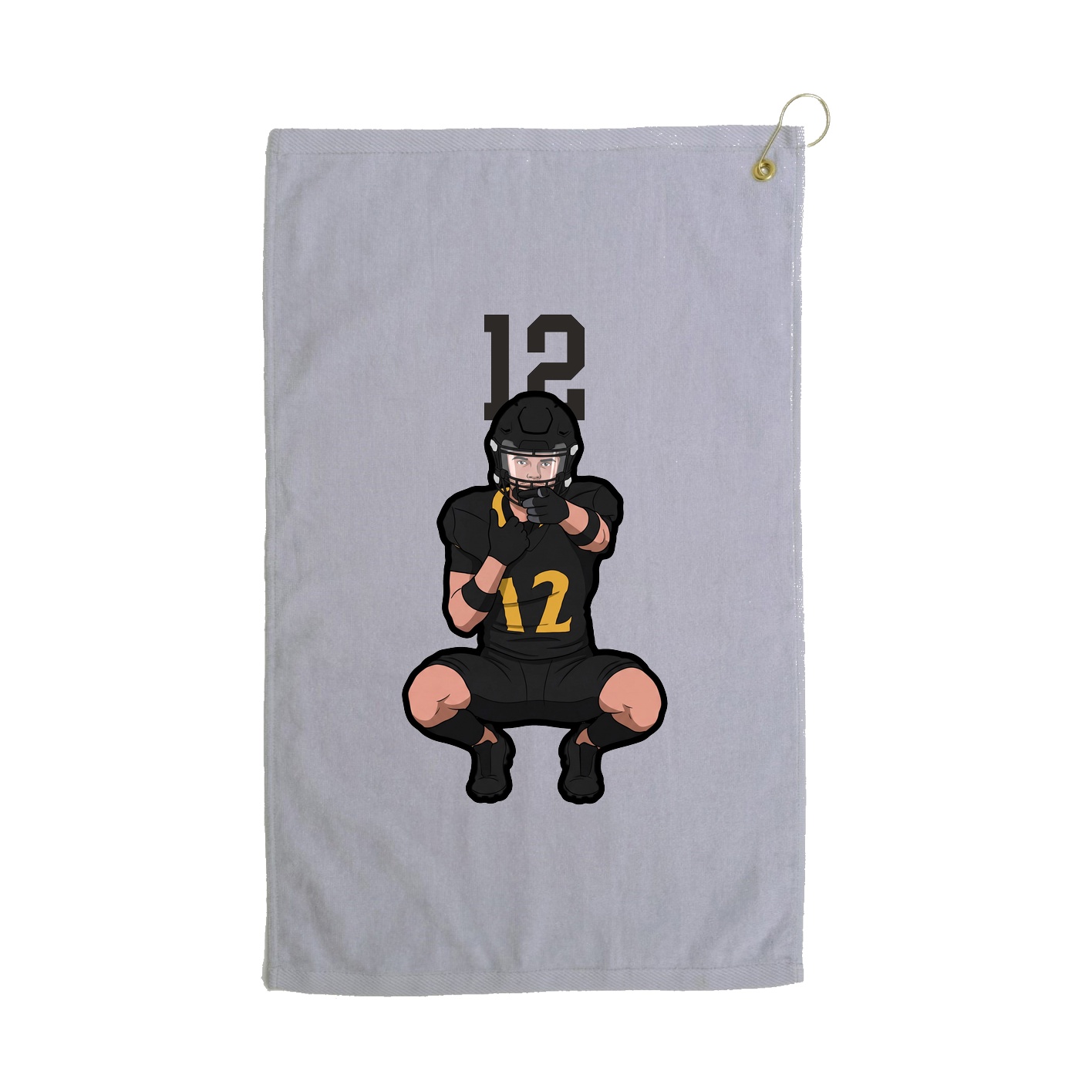 Golf Towel — Number Top in Grey