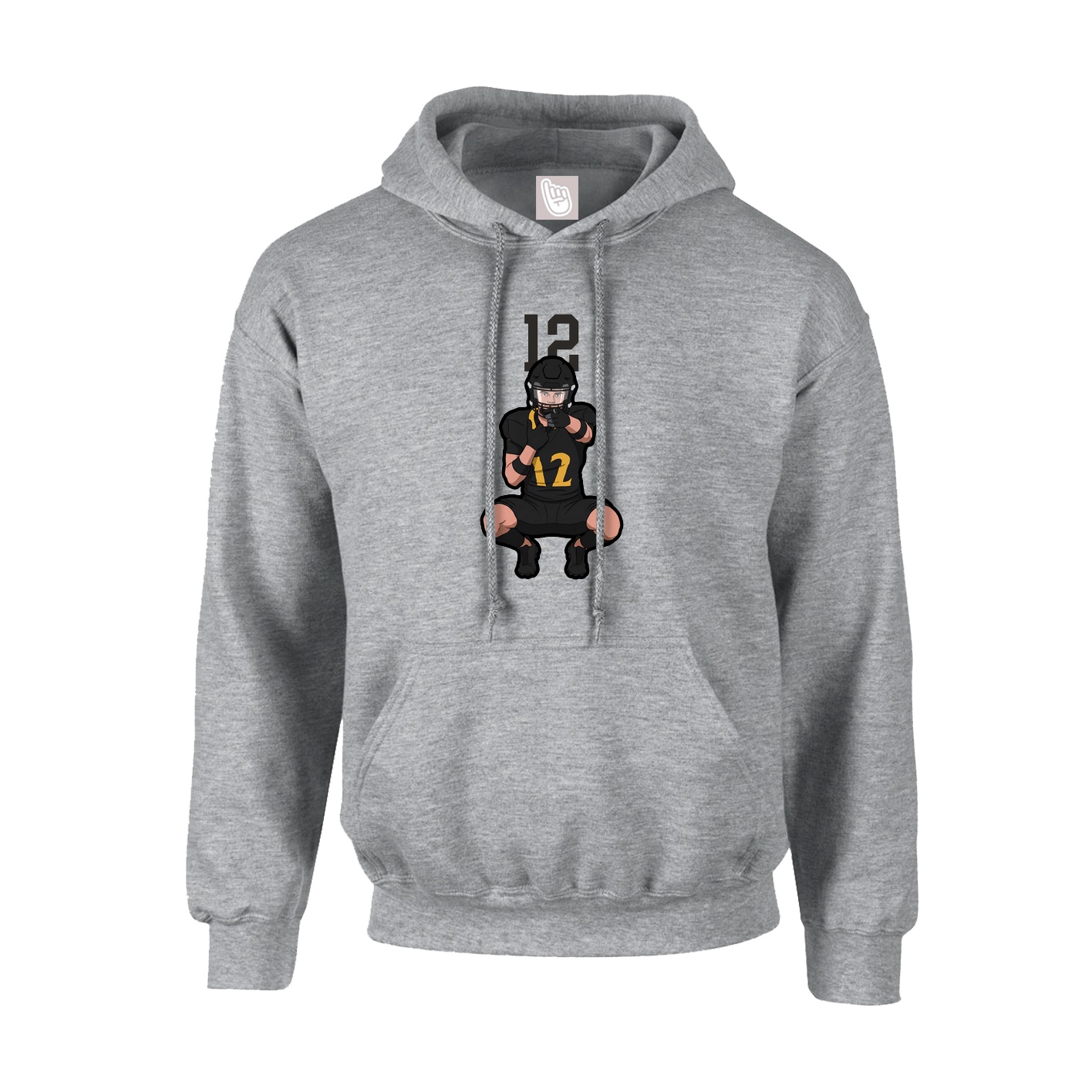 Youth Hoodie — Number Top in Grey
