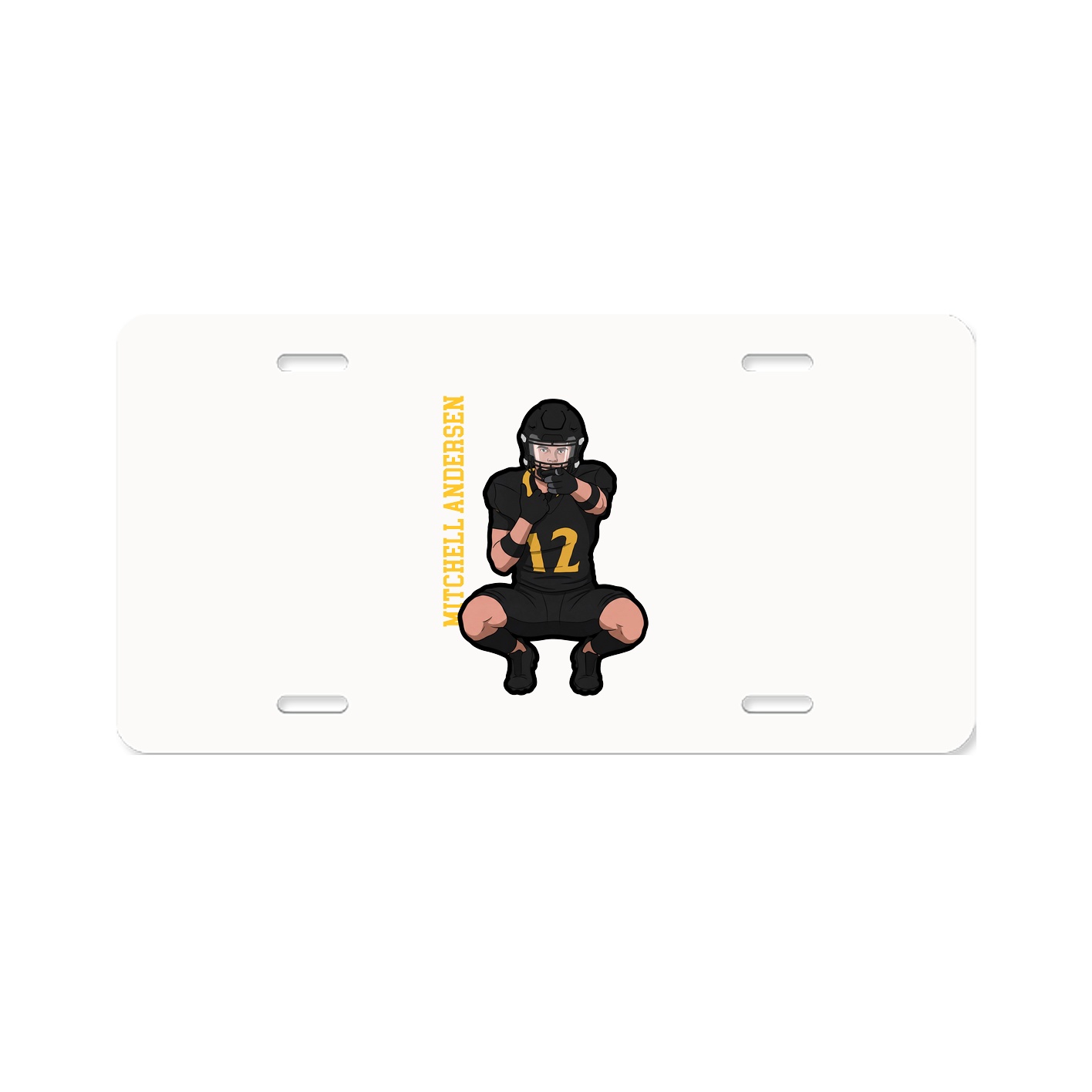 License Plate — Name Vertical in Classic