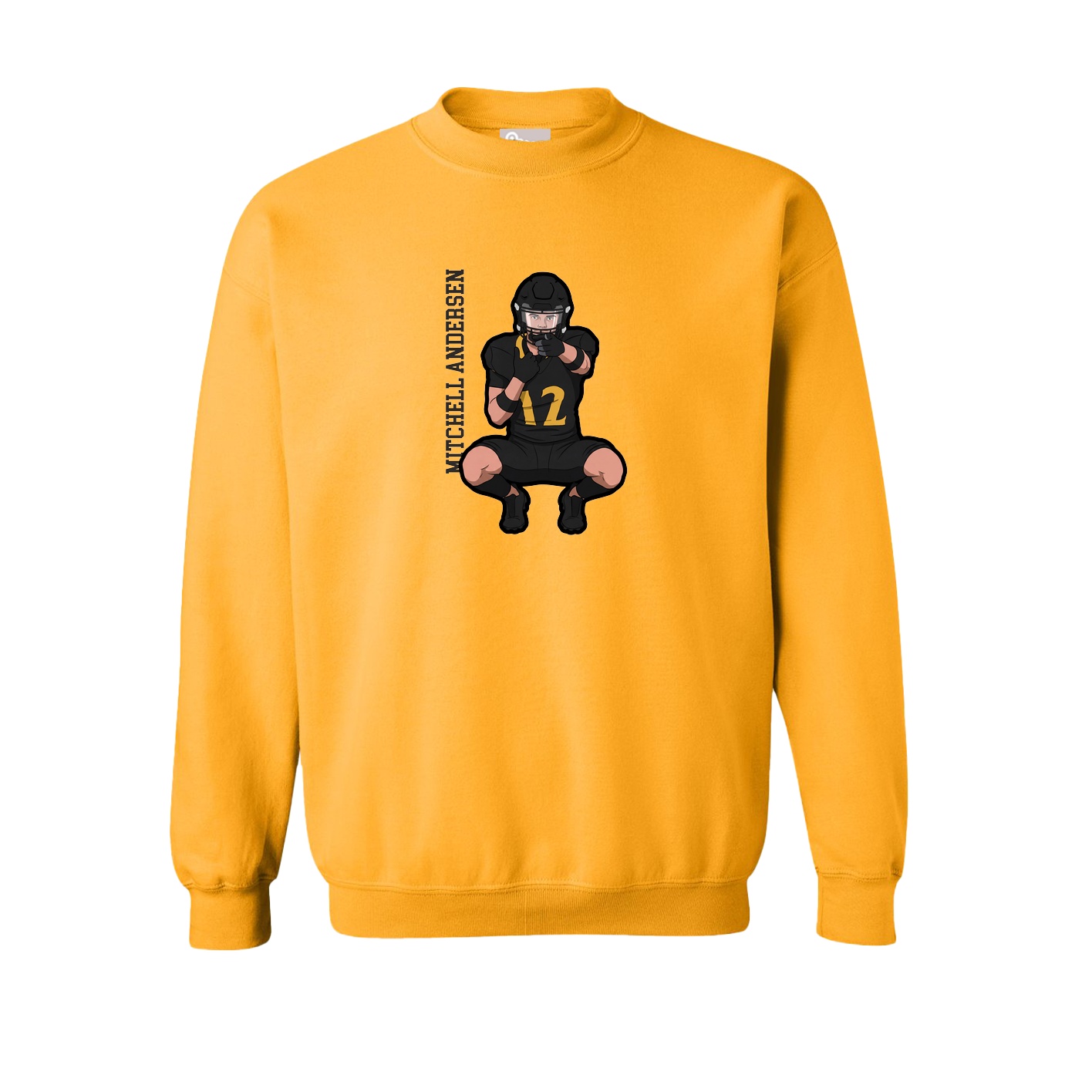Fleece Crew — Name Vertical in Gold