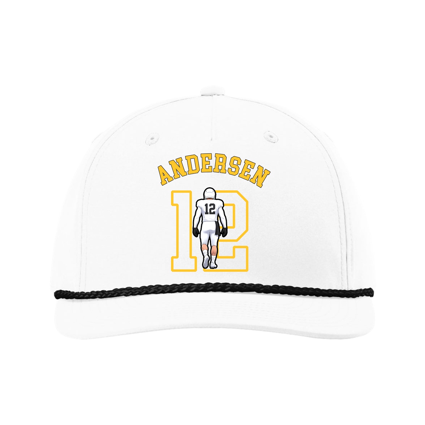 Five-Panel Classic Rope Cap — Shirsey Arch in White