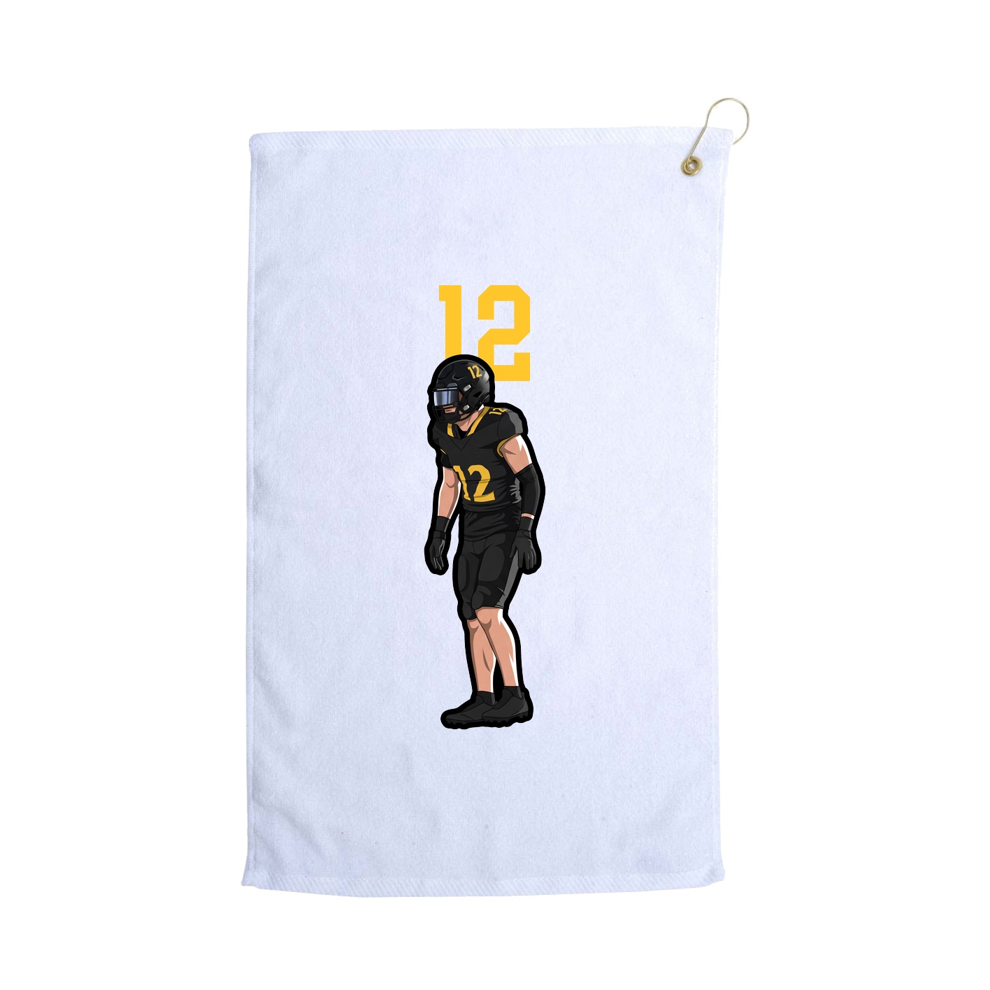 Golf Towel — Number Top in White