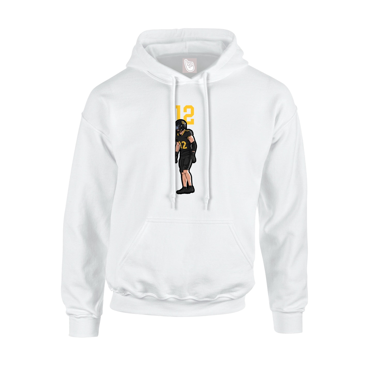 Youth Hoodie — Number Top in White