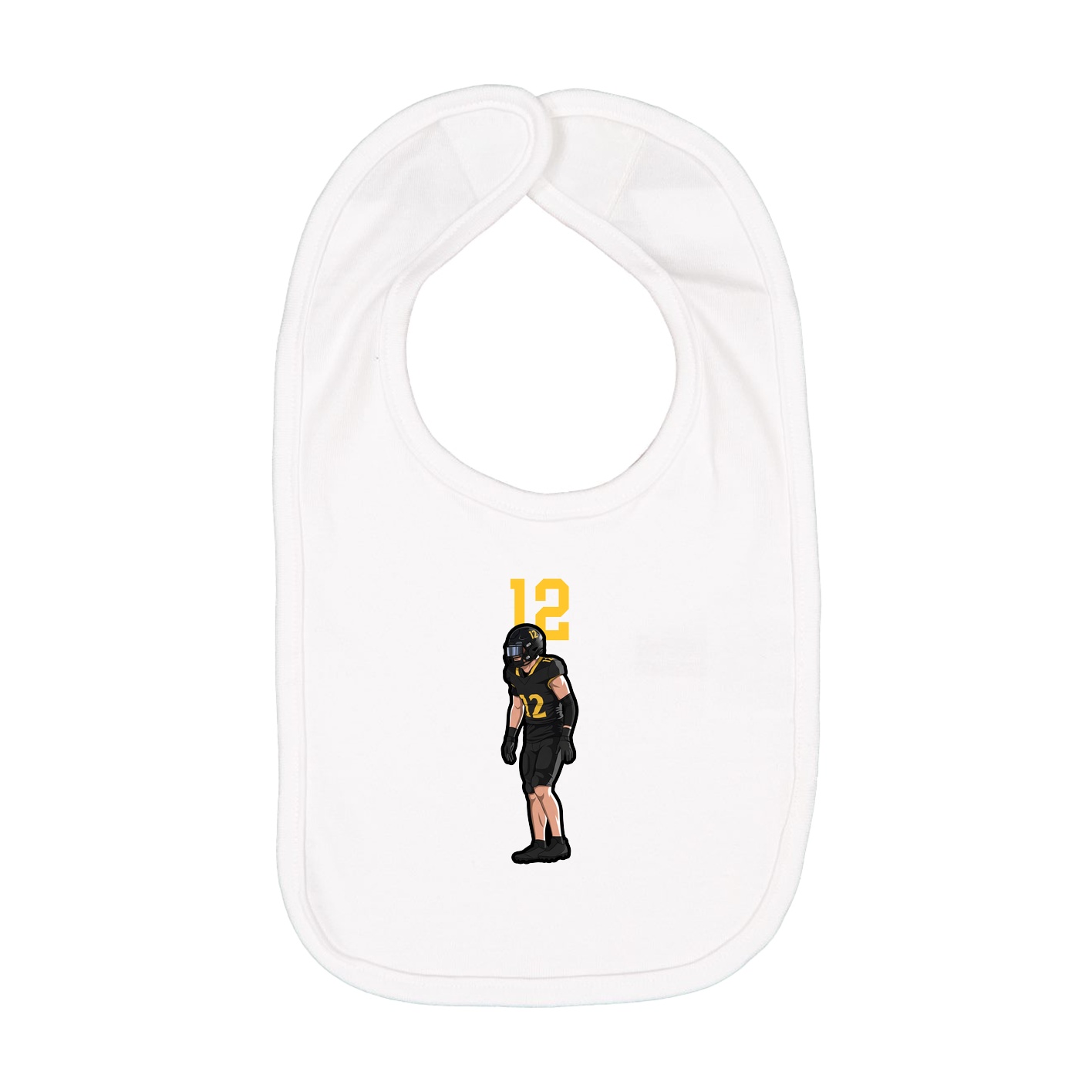 Infant Bib — Number Top in White