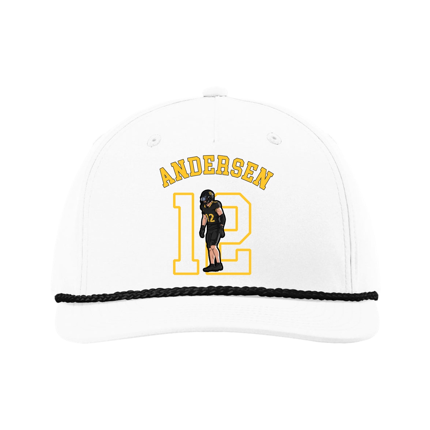 Five-Panel Classic Rope Cap — Shirsey Arch in White