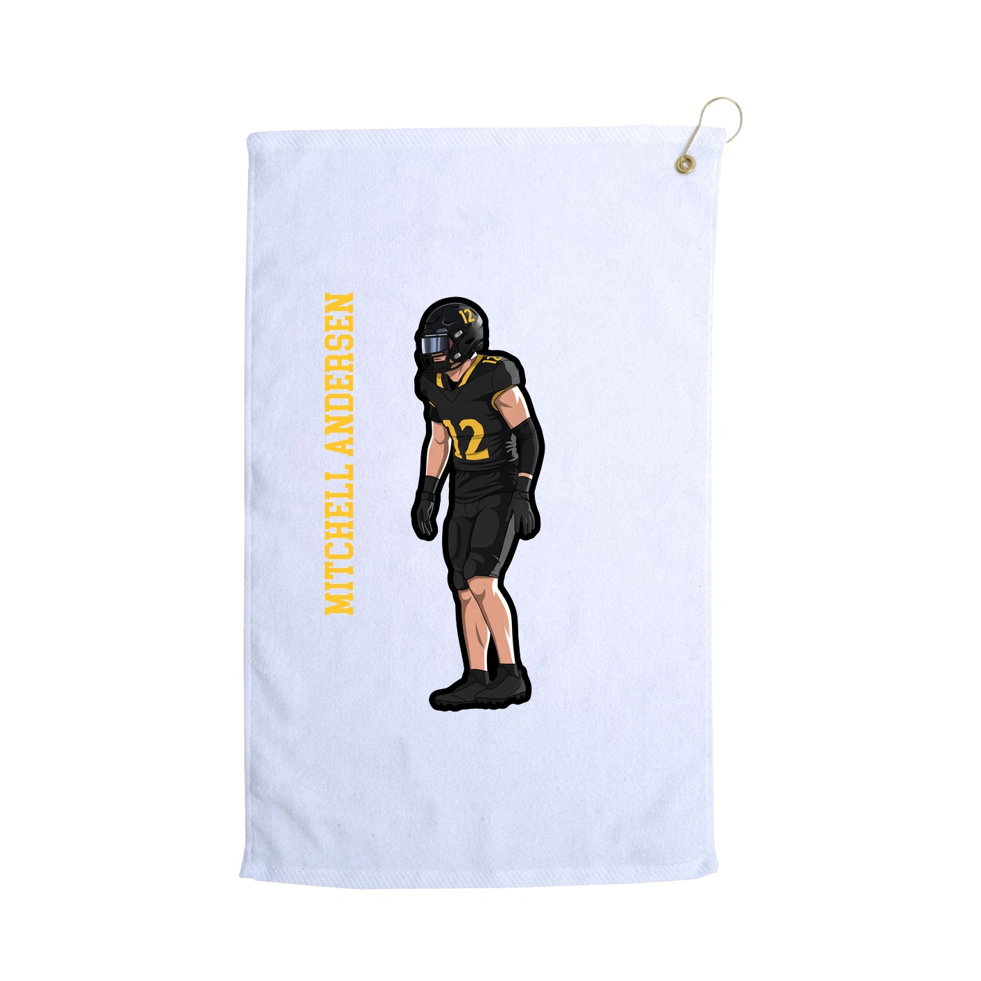 Golf Towel — Name Vertical in White