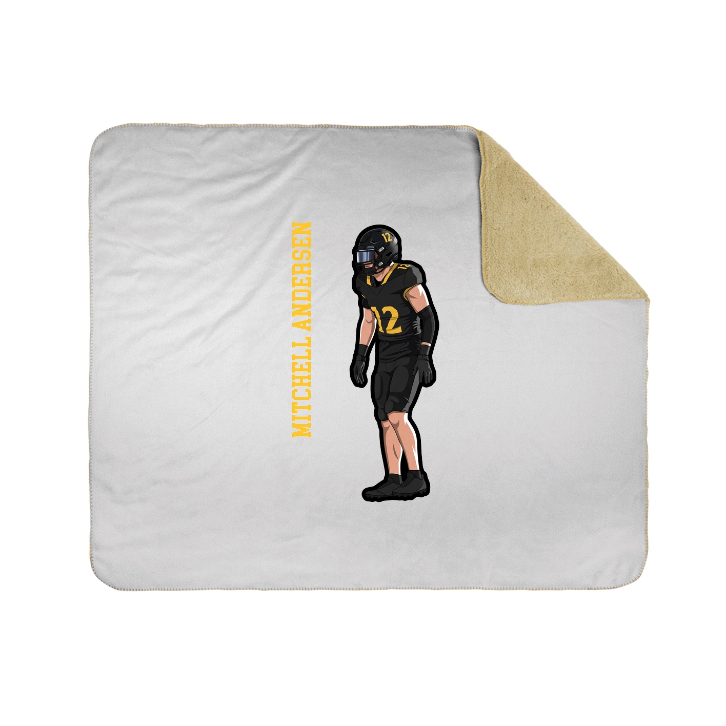 Throw Blanket — Name Vertical in White