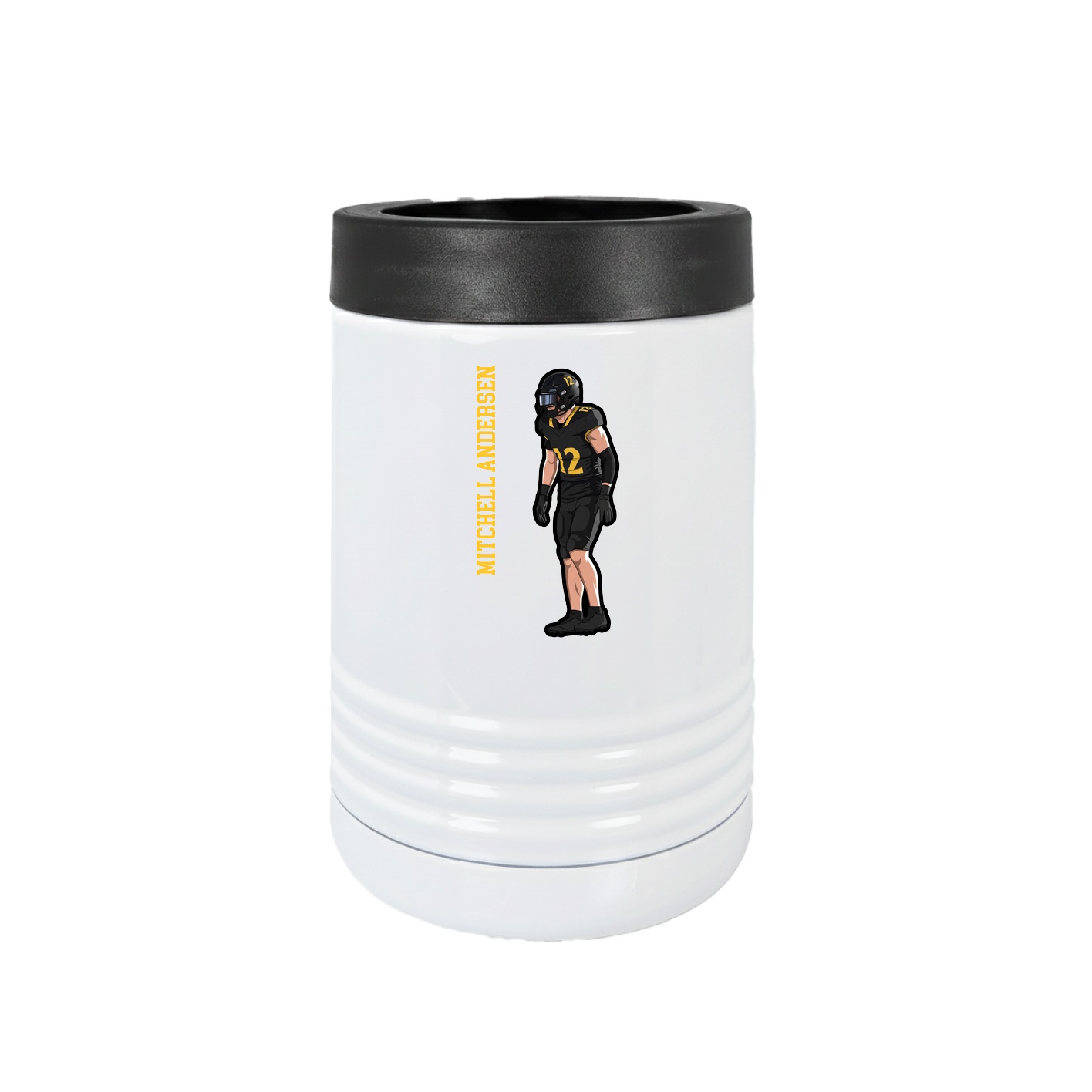 Beverage Holder — Name Vertical in White