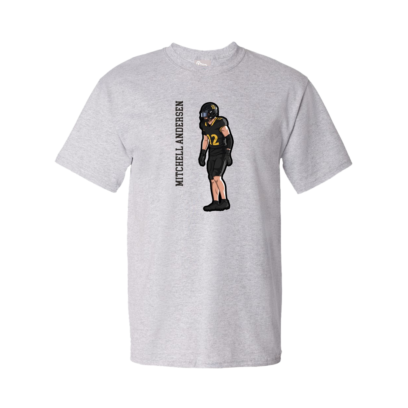 Youth Tee — Name Vertical in Grey