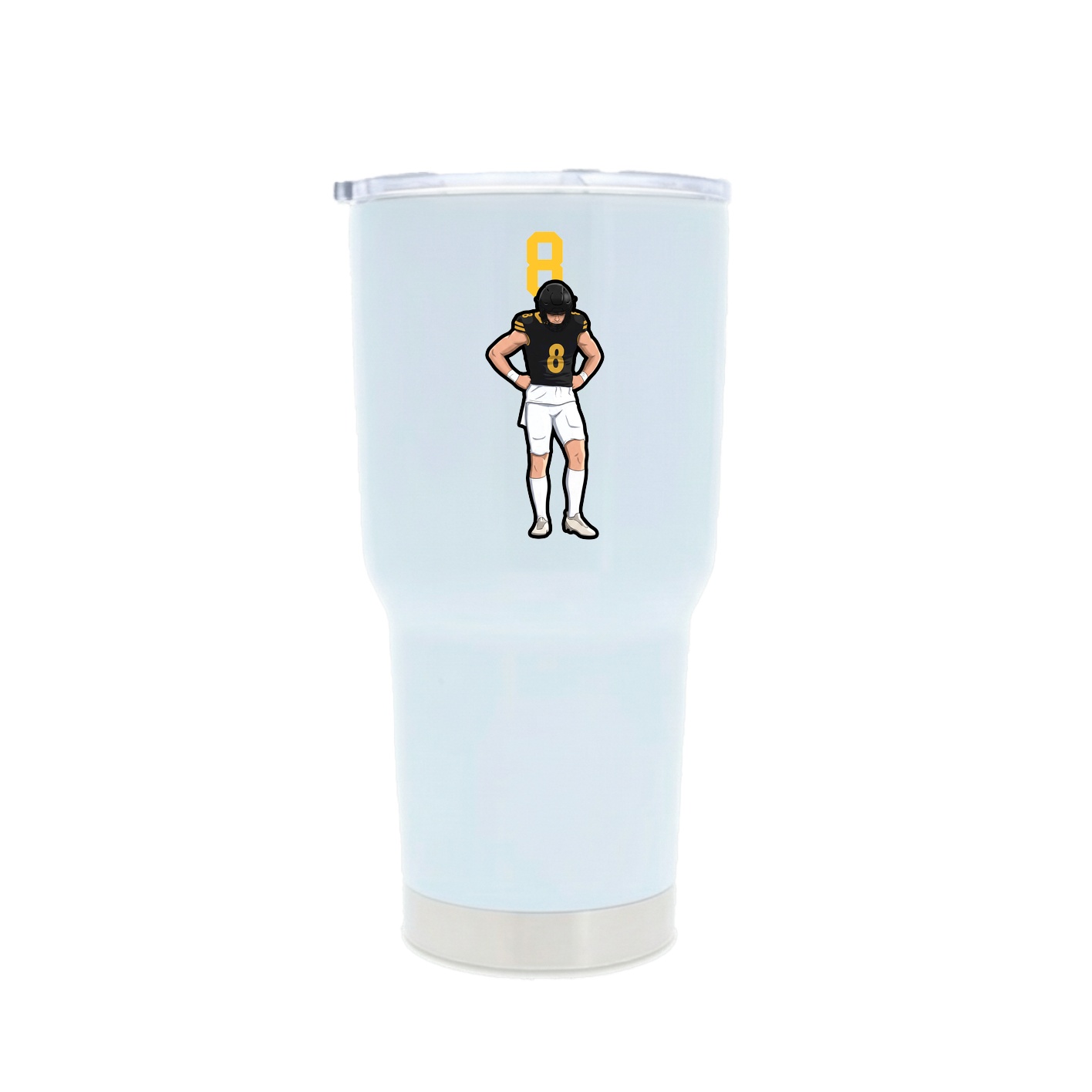 30oz Stainless Steel Tumbler — Number Top in White