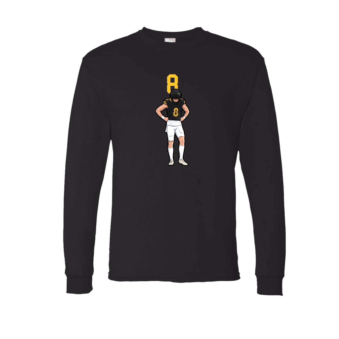 Long Sleeve Tee — Number Top in Black