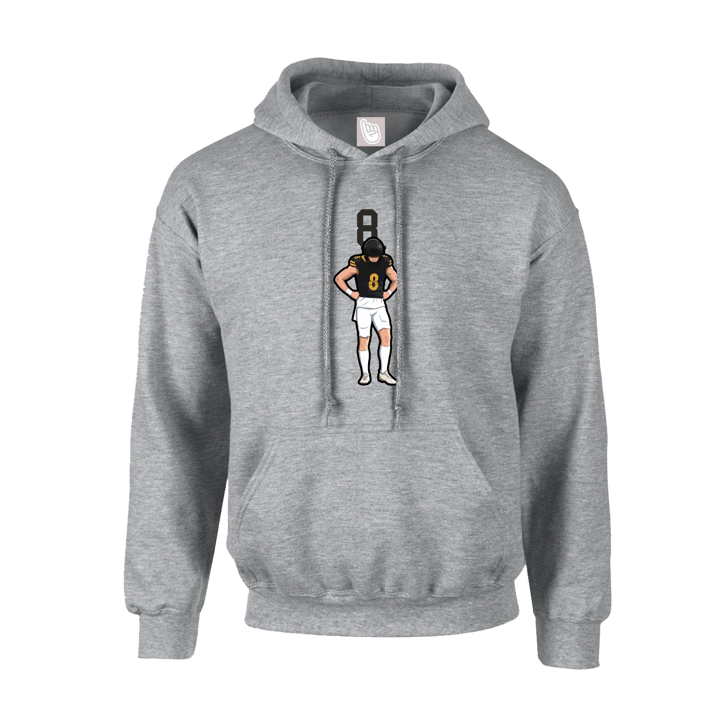 Youth Hoodie — Number Top in Grey