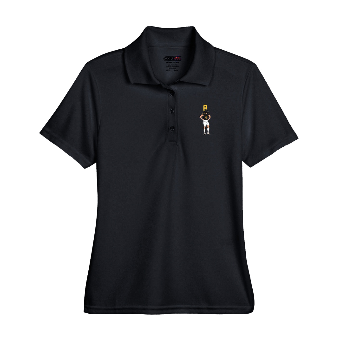 Performance Polo — Number Top in Black