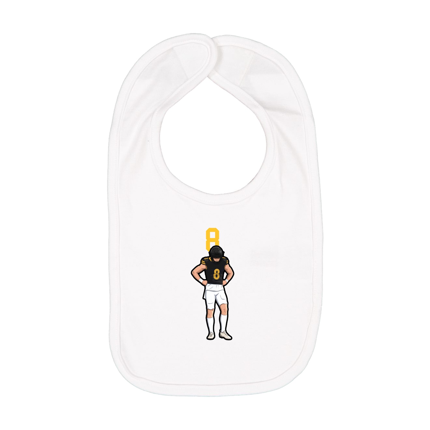 Infant Bib — Number Top in White