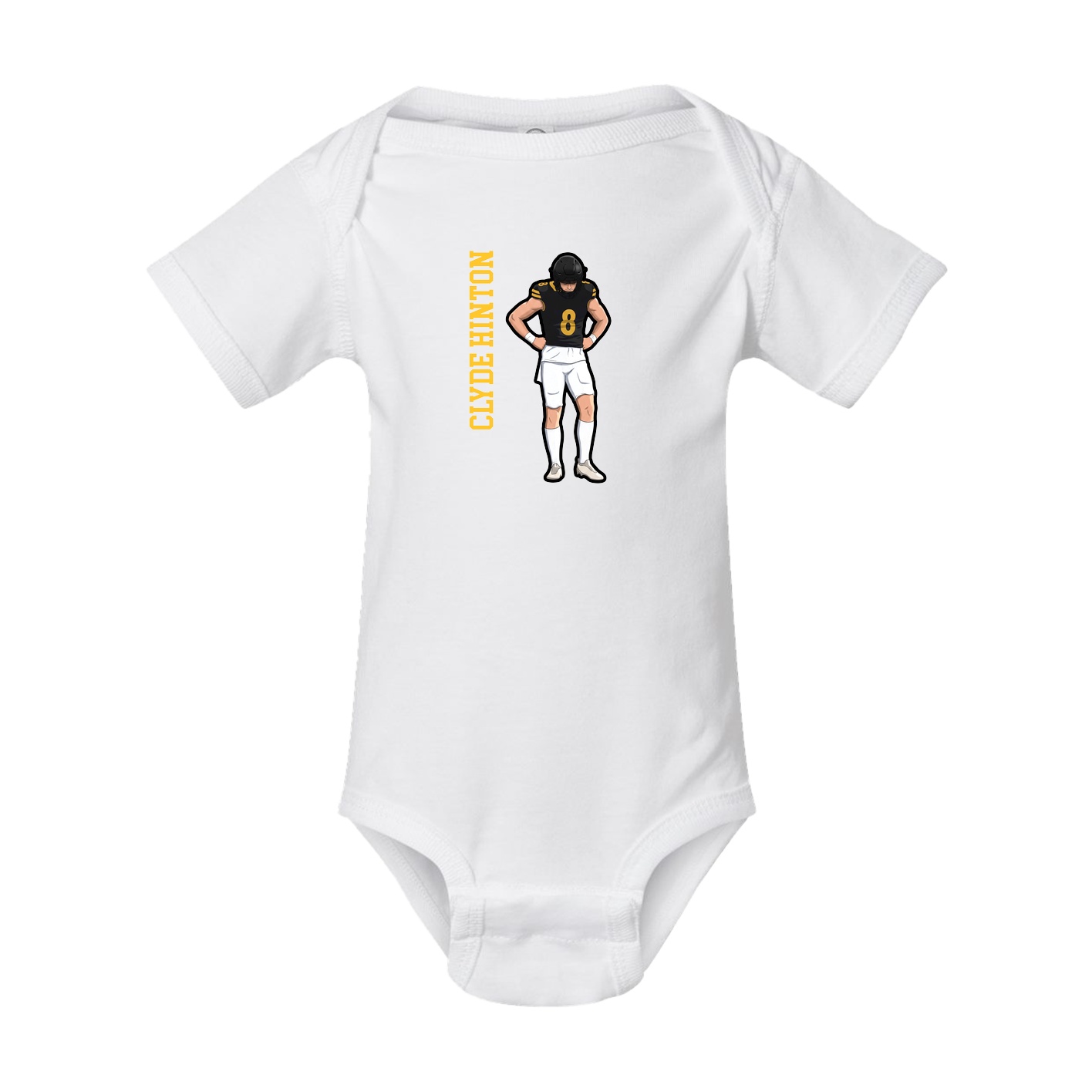 Baby Onesie — Name Vertical in White