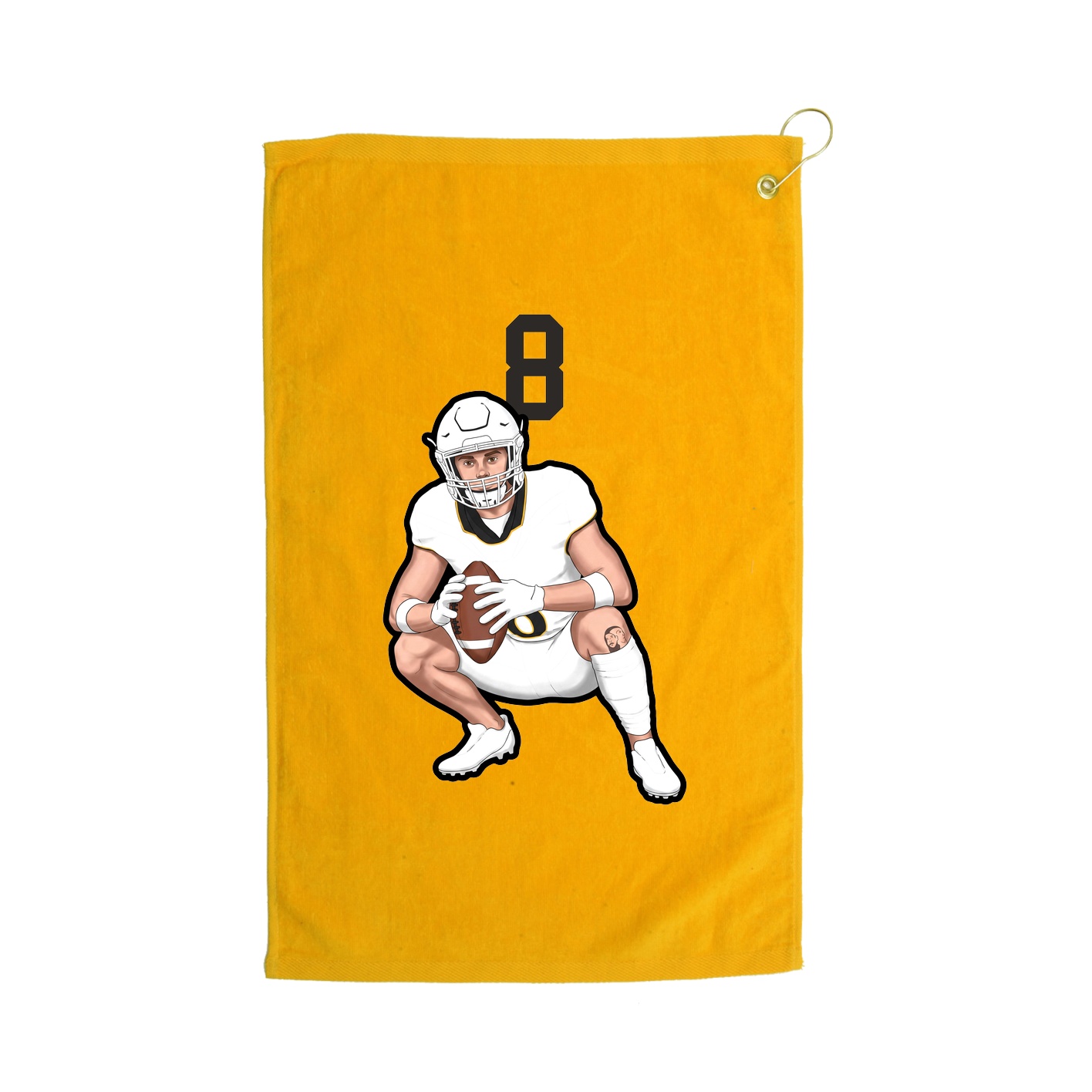Golf Towel — Number Top in Gold