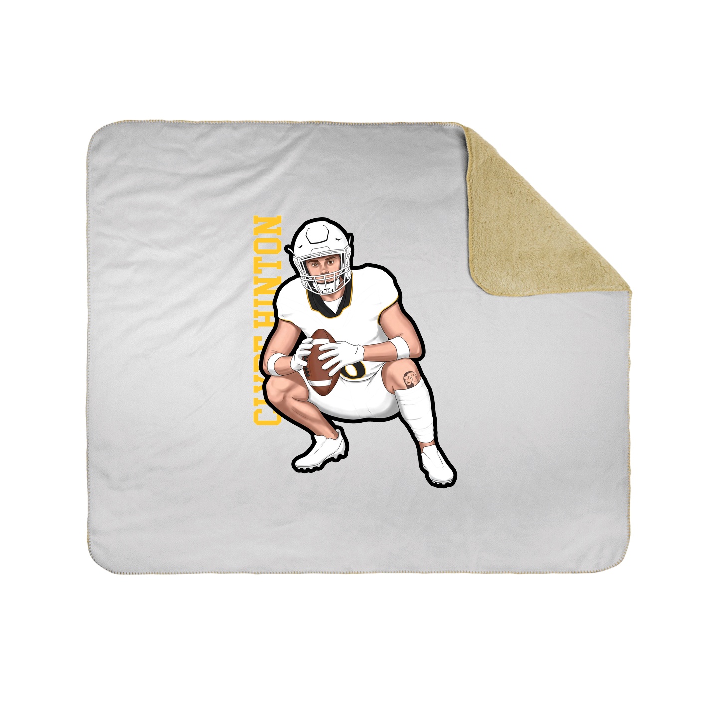 Throw Blanket — Name Vertical in White