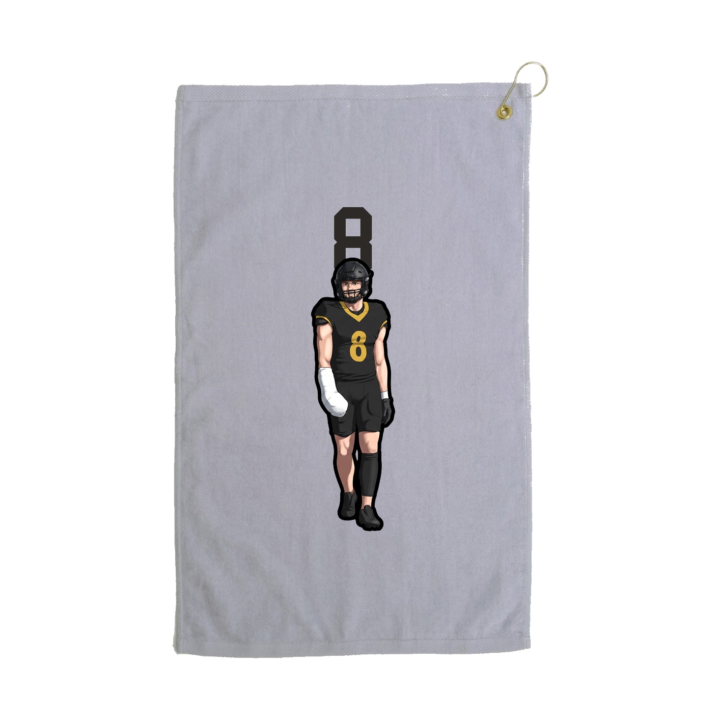 Golf Towel — Number Top in Grey