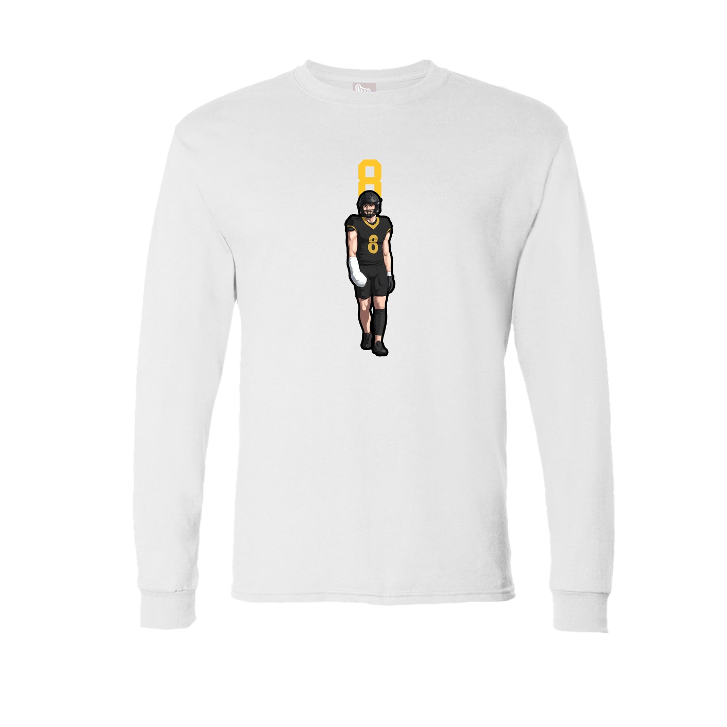 Long Sleeve Tee — Number Top in White