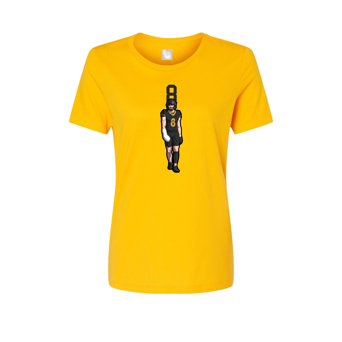 Womens Tee — Number Top in Gold