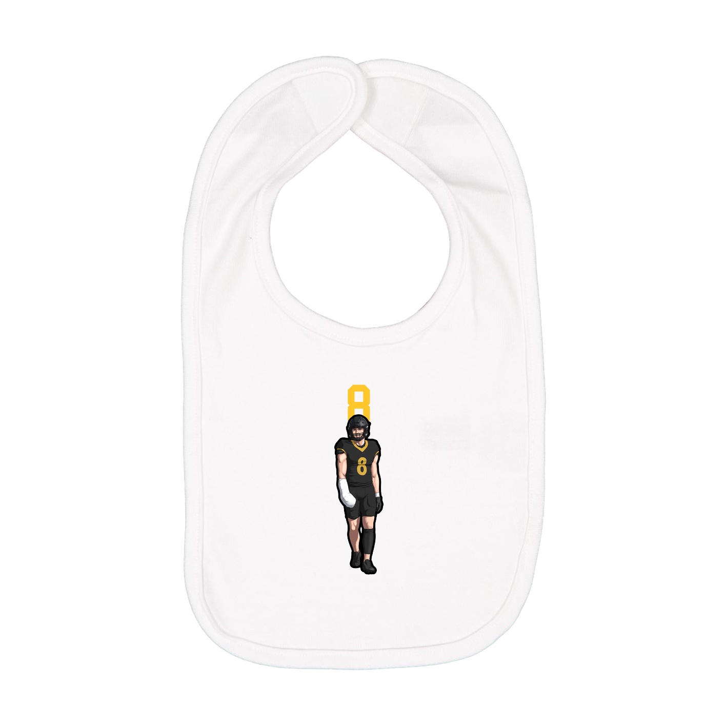 Infant Bib — Number Top in White